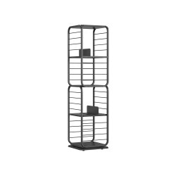 Reol - 360� roterbar bogreol - sort gulvreol - 43 x 43 x 158