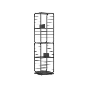 Reol - 360� roterbar bogreol - sort gulvreol - 43 x 43 x 158