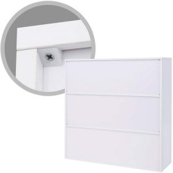 Bogreol - fritstende rumdeler i tr - hvid 98 x 30 x 98