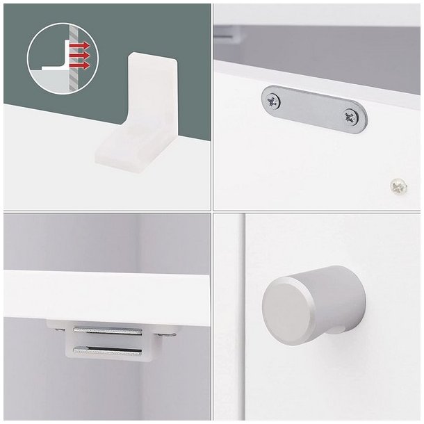 Bogreol - fritstende rumdeler i tr - hvid 98 x 30 x 98