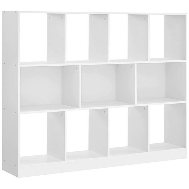 Rumdeler - fritst�ende bogreol - hvid reol 126x30x100