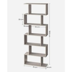 Reol - bogreol i industrielt design - gr� beige 190 x 24 x 70