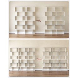 Reol - bogreol i industrielt design - hvid 190 x 24 x 70