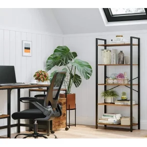 Reol - stuereol i industrielt design - rustik brun 153 x 66 x 30