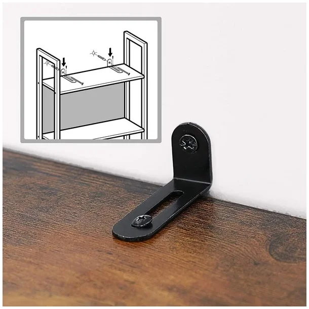 Reol - bogreol i industrielt design - rustik brun 165 x 62 x 24