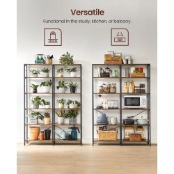 Bogreol - stuereol med 6 hylder - rustik brun 120 x 30 x 172,5