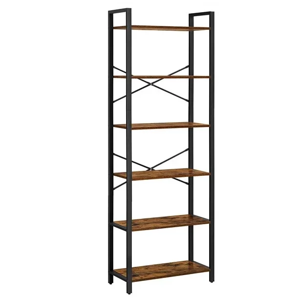 Reol - stuereol i industrielt design - rustik brun 186 x 66 x 30