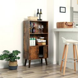 Reol - bogreol i industrielt design - rustik brun 120 x 30 x 60