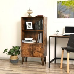 Reol - bogreol i industrielt design - rustik brun 120 x 30 x 60