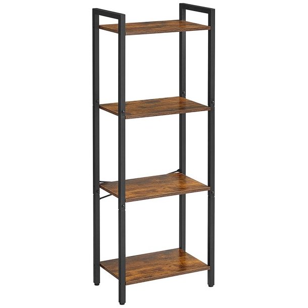 Bogreol - reol i industrielt design - rustik brun 107x40x24