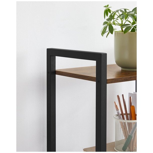 Bogreol - reol i industrielt design - rustik brun 107x40x24