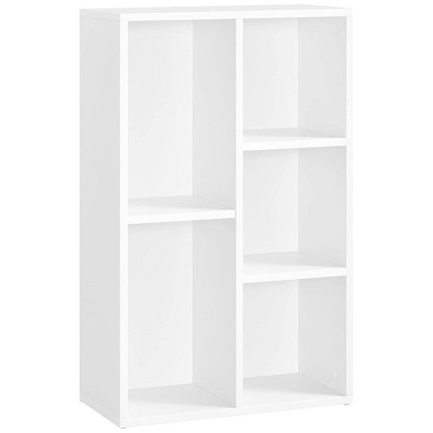 Bogreol - reol i industrielt design - hvid 50x24x80