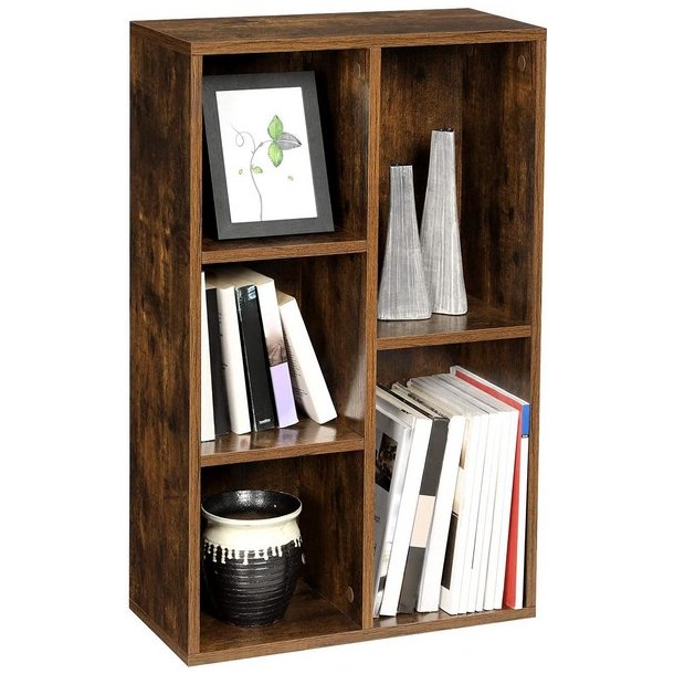 Bogreol - reol i industrielt design - rustik brun 50x24x80