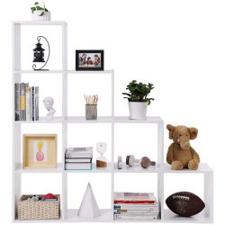 Rumdeler - fritst�ende bogreol i tr� - hvid 130 x 29 x 130