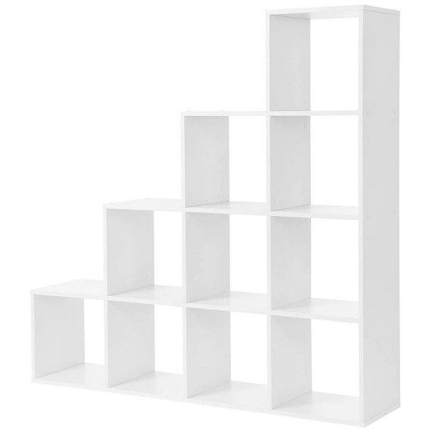 Rumdeler - fritst�ende bogreol i tr� - hvid 130 x 29 x 130