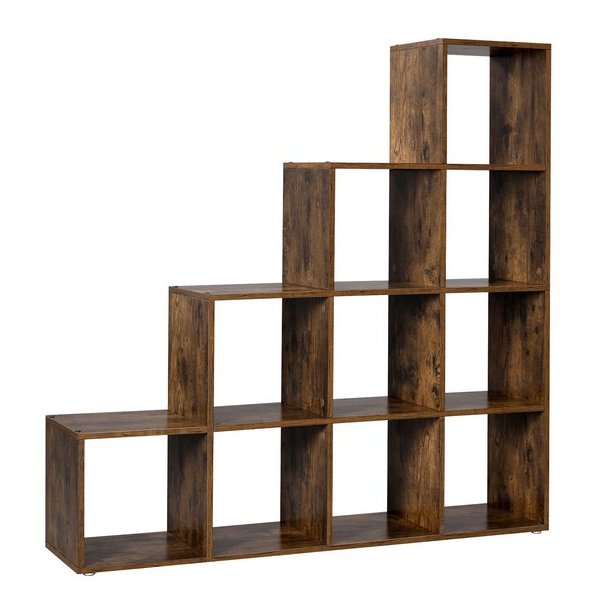 Rumdeler - fritst�ende bogreol i tr� - rustik brun 130 x 29 x 130