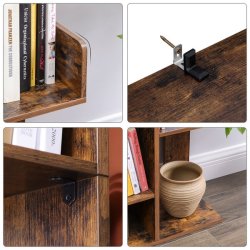 Reol - bogreol i industrielt design - rustik brun 140 x 86 x 25