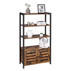 Bogreol - reol med 3 hylder - rustik brun reol 70 x 30 x 121,5