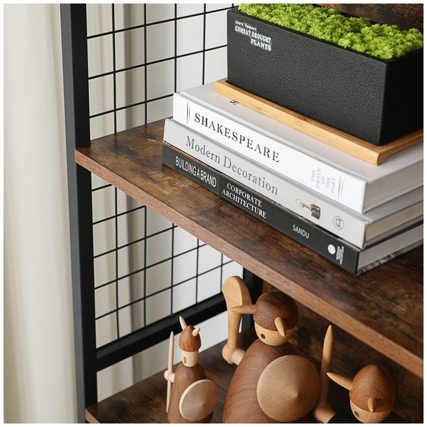 Reol - bogreol i industriel stil - rustik brun 155 x 74 x 30