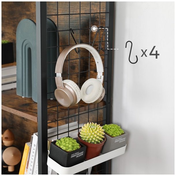 Reol - bogreol i industriel stil - rustik brun 155 x 74 x 30