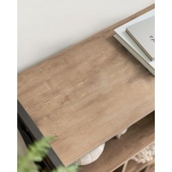 Reol - bogreol i industriel stil - brun eg 154,5 x 74 x 30