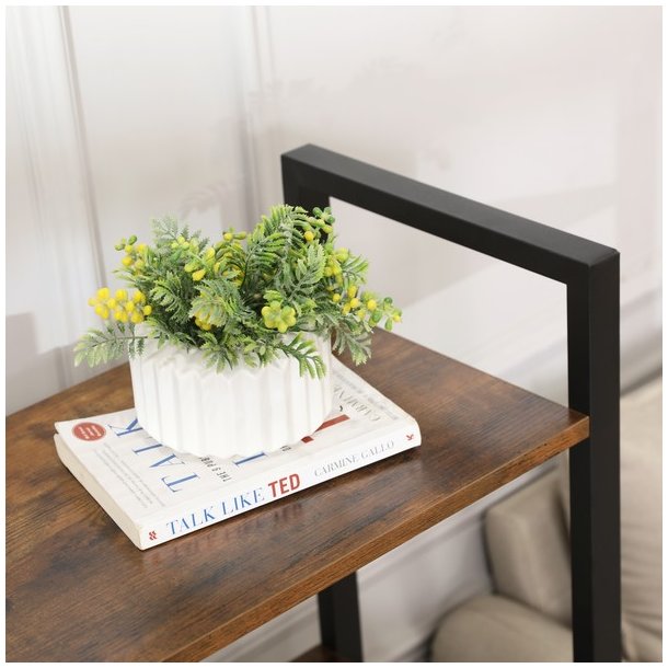 Bogreol - reol i industrielt design - rustik brun 120 x 66 x 30