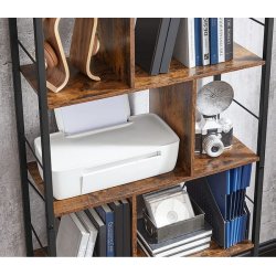 Reol - bogreol i industrielt design - rustik brun 74x30x150