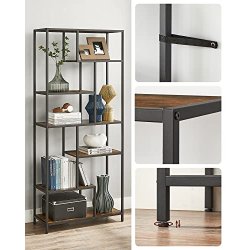 Bogreol med 6 hylder - gulvreol - rustik brun 30 x 80 x 180