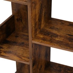 Reol - bogreol i industrielt design - rustik brun 140 x 50 x 25