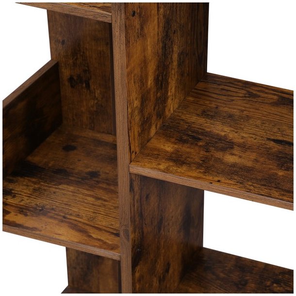 Reol - bogreol i industrielt design - rustik brun 140 x 50 x 25