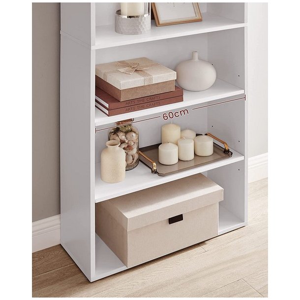 Bogreol - gulvreol og stuereol - hvid reol 60 x 24 x 178,5 cm