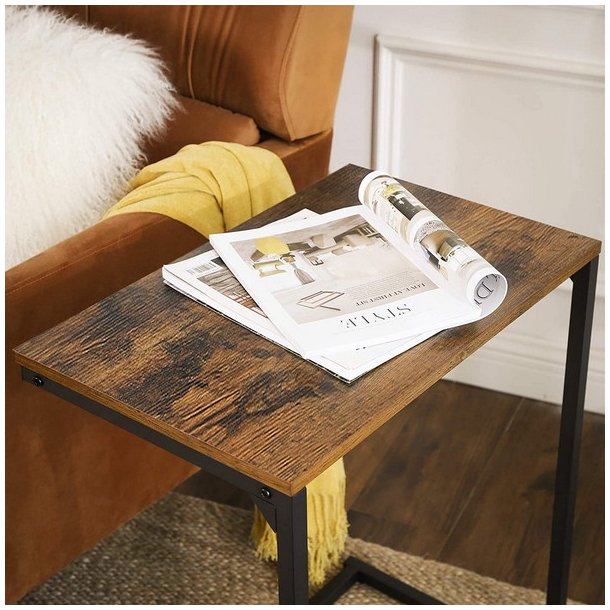 Sidebord i industrielt design til sofa eller seng - rustik brun