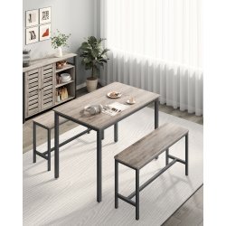 Spisebordss�t med spisebord og b�nke - b�nkes�t - gr� beige