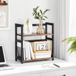 Krydderihylder - k�kkenhylder - sort med 2 rustik brune hylder