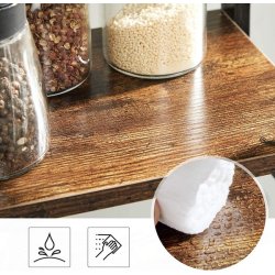 Krydderihylder - k�kkenhylder - sort med 2 rustik brune hylder