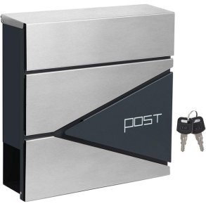 Brevkasse med avisr�r - v�gh�ngt postkasse - antracit/s�lv