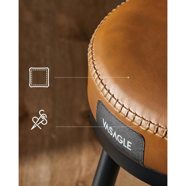 Barstol med kunstl�der - s�t med 2 - s�deh�jde 65 cm - brun