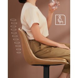 Barstole s�t af 2 - h�je stole med rygl�n og fodst�tte - brun