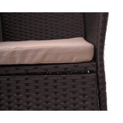 Polyrattan havebnk med bord - brun 2 personers havesofa 132 cm