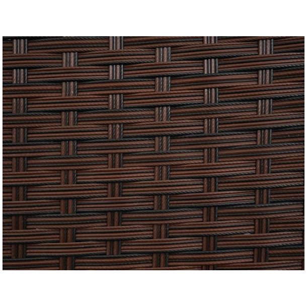 Havebnk - brun polyrattan havebnk med sort hynde