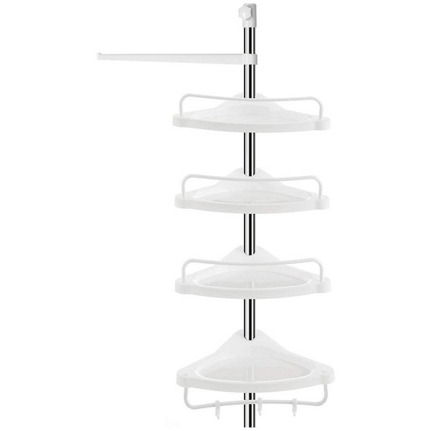 Brusestativ - hjrne brusehylde til badevrelse 95-300 cm