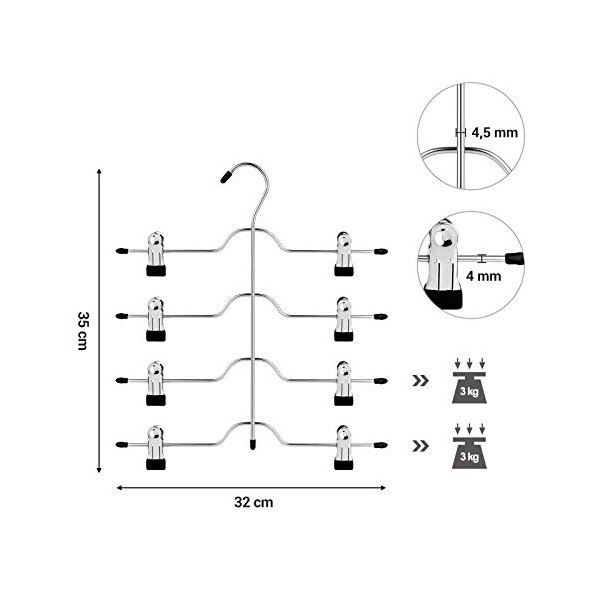Bukseb�jler i metal - 3 stk 4-lags b�jler med skridsikre klemmer