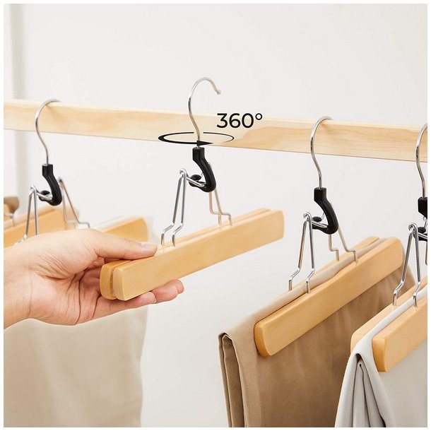 Buksebjler i tr - 12 stk bukseklemme bjler med filt - 25 cm