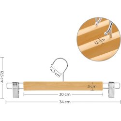 Bukseb�jler i tr� - justerbare 8-pak bukseklemme b�jler - 34 cm
