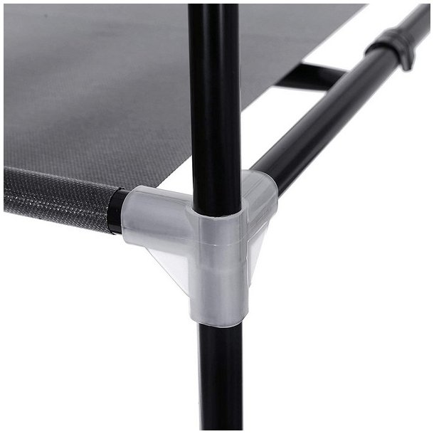 Kldeskab med stofsider - sort campingskab og tjskab - 160 cm