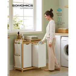 Vasket�jskurve med 2 rum - 2 vasket�jsposer - creme hvid