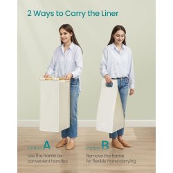 Vasket�jskurve med 3 rum - 3 vasket�jsposer - creme hvid