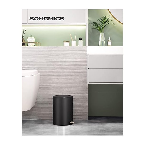 Pedalspand 3L - skraldespand med soft-close l�g - sort metal