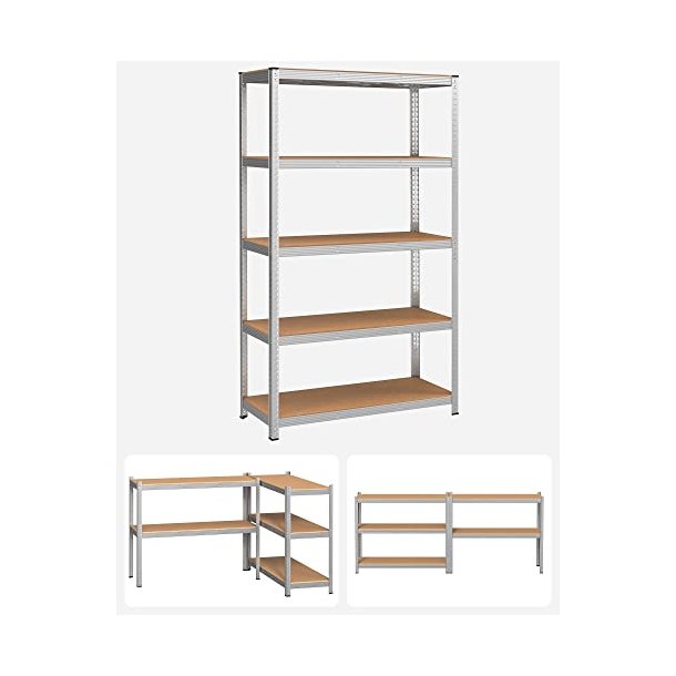 Stlreol med 5 hylder - lagerreol - slv reol 200 x 120 x 60