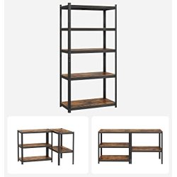 St�lreol med 5 hylder - lagerreol - sort reol 200 x 100 x 50